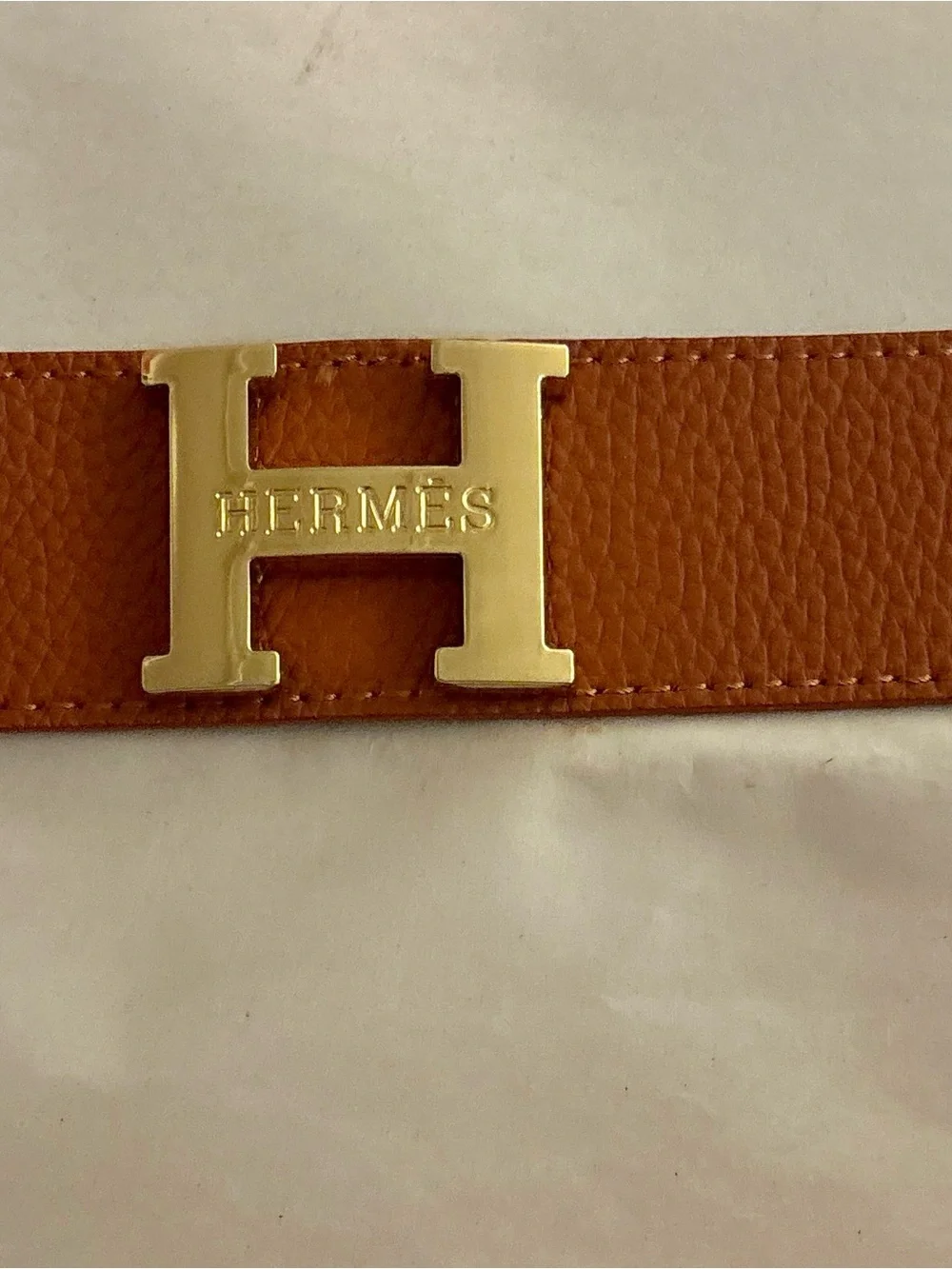 Collier de Chien H Bracelet in Gold Hardware and Brown Leather